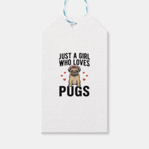 Nur ein Mädchen, das Pug-Vintage-Hunde-Shirt-Desig Geschenkanhänger