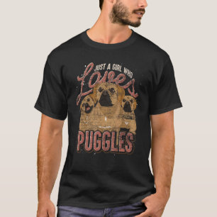 Nur ein Mädchen, das Puggles Hund liebt Hundebes T-Shirt