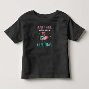 Nur Ein Mädchen, Das Quilten Und Flamingos Liebt Kleinkind T-shirt
