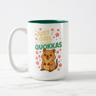 Nur ein Mädchen, das Quokkas liebt Süße lächelnde Zweifarbige Tasse