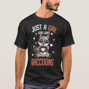 Nur ein Mädchen, das Raccoons Lieben Raccoons Kind T-Shirt