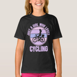 Nur ein Mädchen, das Radfahren liebt, Radfahrendes T-Shirt