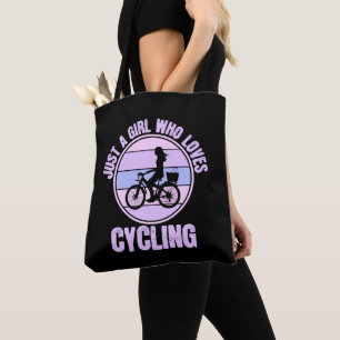 Nur ein Mädchen, das Radfahren liebt, Radfahrendes Tasche