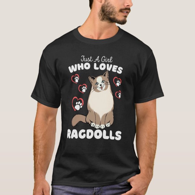Nur ein Mädchen, das Ragdolls Lieben Niedliche Kit T-Shirt (Vorderseite)