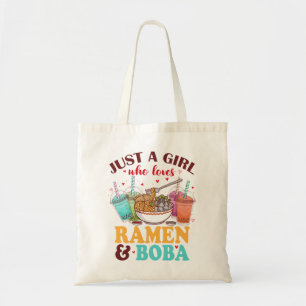 Nur ein Mädchen, das Ramen und Boba Anime Kawaii  Tragetasche