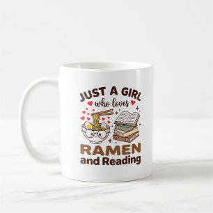 Nur ein Mädchen, das Ramen und Lesen liebt, Leser Kaffeetasse