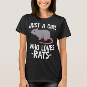 Nur ein Mädchen, das Ratten liebt Rattenliebhaber- T-Shirt