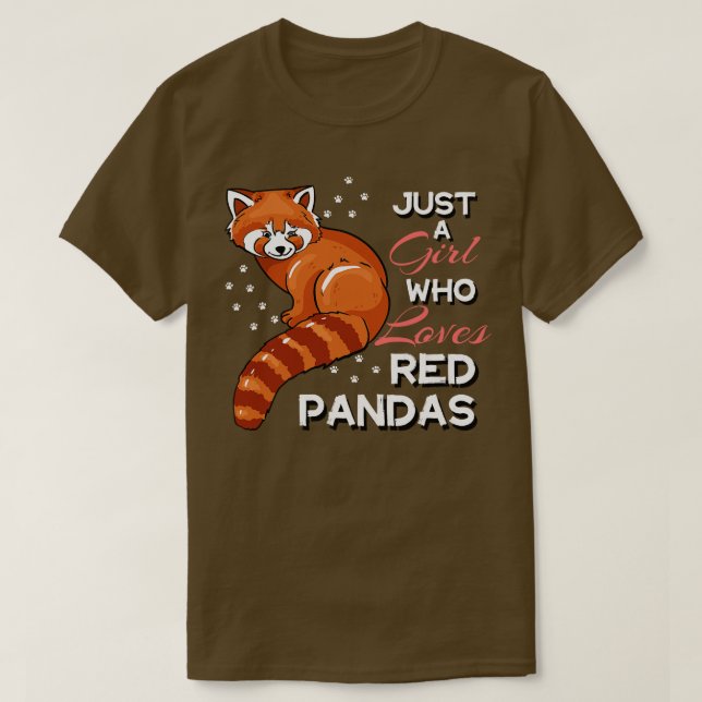 Nur ein Mädchen, das Red Pandas 3 Lieben T-Shirt (Design vorne)
