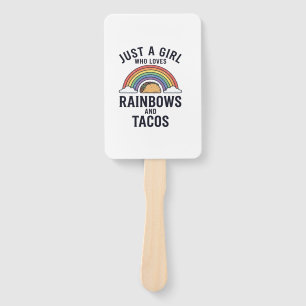 Nur ein Mädchen, das Regenbögen und Tacos liebt Sh Fächer