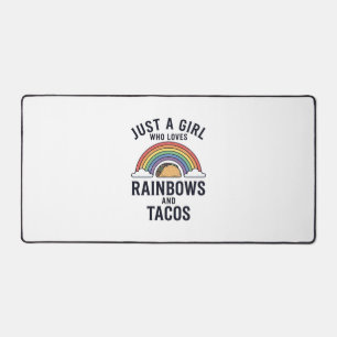 Nur ein Mädchen, das Regenbögen und Tacos liebt T- Schreibtischunterlage