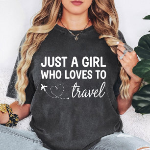 Nur Ein Mädchen, Das Reisen Mit Dem Flugzeug Liebt T-Shirt