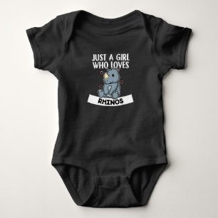 Nur ein Mädchen, das Rhinos niedliche Nashörner  Baby Strampler