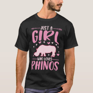 Nur ein Mädchen, das Rhinos Rhinoceros Lieben T-Shirt