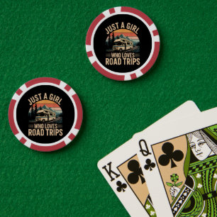Nur ein Mädchen, das Roadtrips liebt Pokerchips