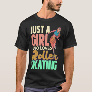 Nur ein Mädchen, das Roller Skaten Retro Roller Li T-Shirt