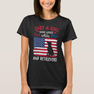 Nur ein Mädchen, das Rot Weiß Blau Golden Retri li T-Shirt