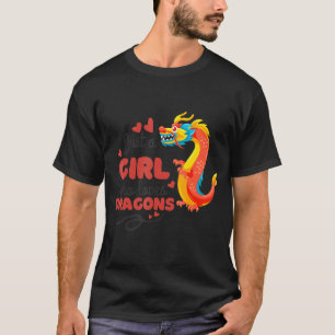 Nur ein Mädchen, das rote Drachen Liebe, fällt in  T-Shirt