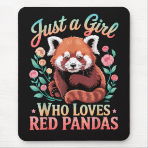 Nur Ein Mädchen Das Rote Pandas Liebt Mousepad