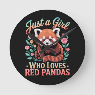 Nur ein Mädchen das Rote Pandas liebt Runde Wanduhr