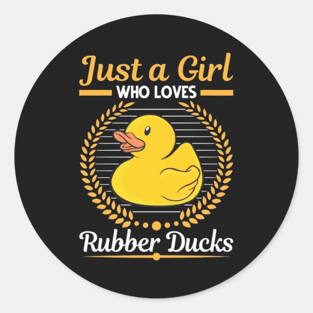 Nur ein Mädchen, das Rubberente Liebe Runder Aufkleber (Vorderseite)