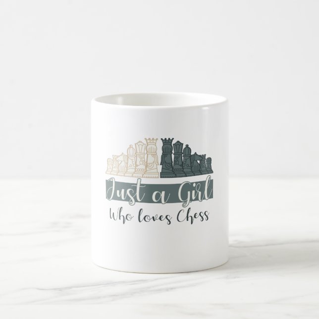 Nur ein Mädchen, das Schach  Kaffeetasse (Mittel)