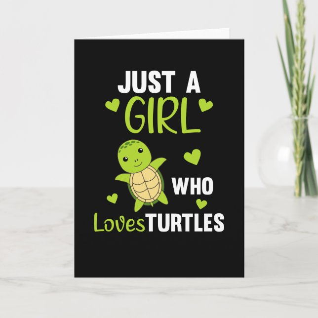 Nur ein Mädchen, das Schildkröten Lieben - niedlic Karte (Vorderseite)