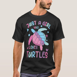 Nur ein Mädchen, das Schildkröten Lieben Wasserfar T-Shirt