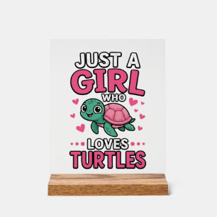 Nur ein Mädchen, das Schildkröten liebt, süße Schi Acrylschild