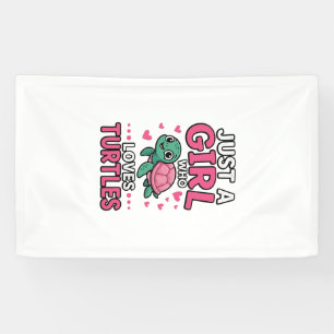 Nur ein Mädchen, das Schildkröten liebt, süße Schi Banner