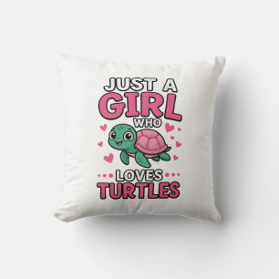 Nur ein Mädchen, das Schildkröten liebt, süße Schi Kissen
