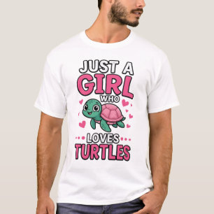 Nur ein Mädchen, das Schildkröten liebt, süße Schi T-Shirt