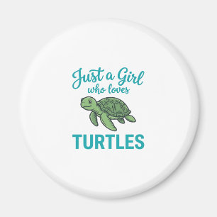 Nur ein Mädchen, das Schildkröten liebt Vintage Gr Magnet