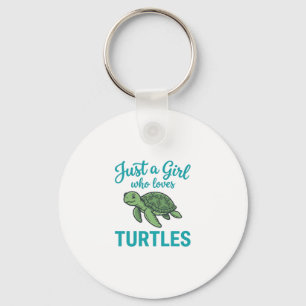 Nur ein Mädchen, das Schildkröten liebt Vintage Gr Schlüsselanhänger