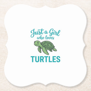Nur ein Mädchen, das Schildkröten liebt Vintage Gr Untersetzer