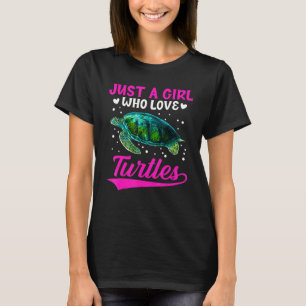 Nur ein Mädchen, das Schildkröten-Meer-Tier Lieben T-Shirt