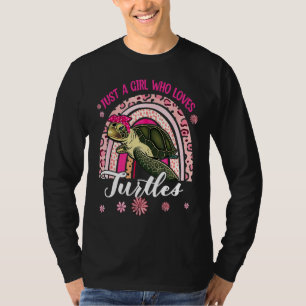 Nur ein Mädchen, das Schildkröten Niedlichen Blume T-Shirt