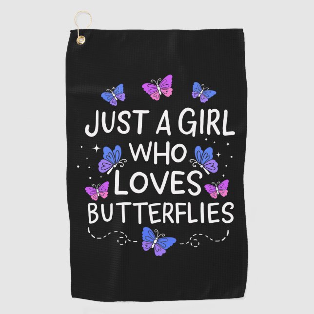 Nur ein Mädchen, das Schmetterling Liebe Golfhandtuch (Vorderseite)