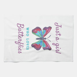 Nur ein Mädchen, das Schmetterlinge Liebe Geschirrtuch