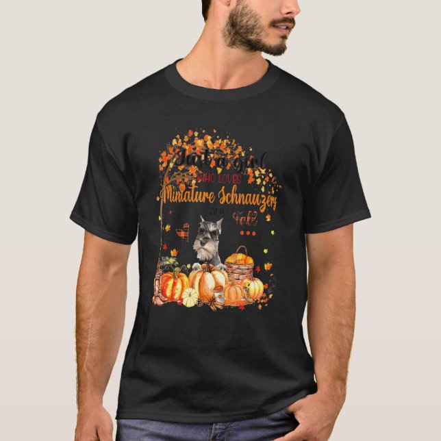Nur ein Mädchen, das Schnauzer Liebe und Thanksgi  T-Shirt (Vorderseite)