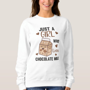 Nur ein Mädchen, das Schokoladenmilch Kawaii Liebe Sweatshirt