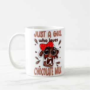 Nur ein Mädchen, das Schokoladenmilch Liebe Kaffeetasse
