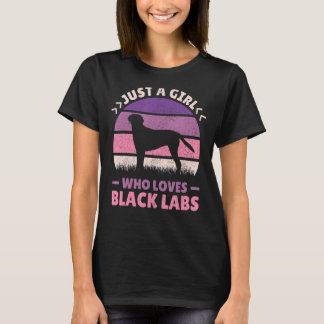 Nur ein Mädchen, das schwarze Labradore Liebe Hund T-Shirt