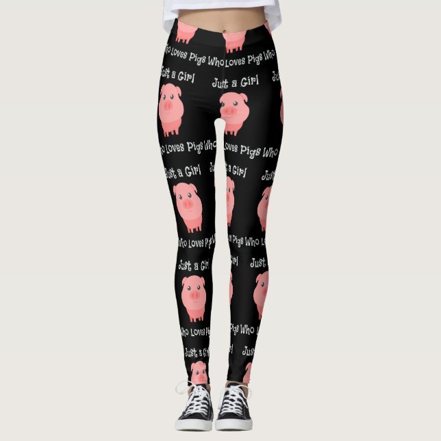 Nur ein Mädchen, das Schweine  Leggings (Vorderseite)