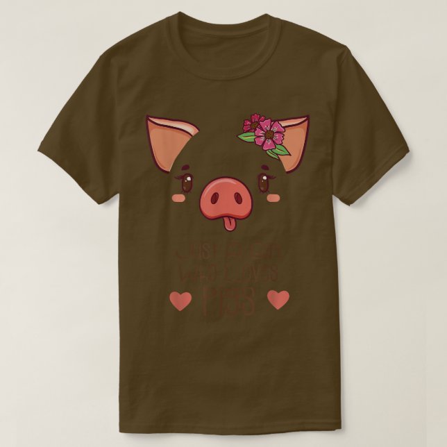 Nur ein Mädchen, das Schweine Liebe - Geschenk für T-Shirt (Design vorne)