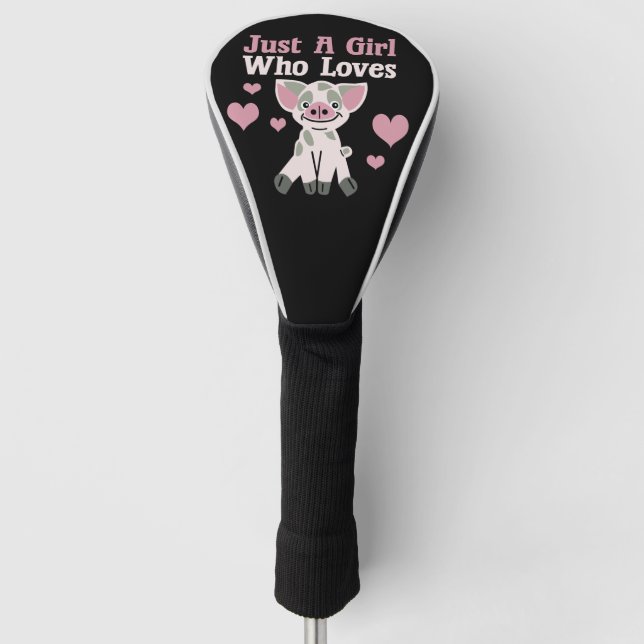 Nur ein Mädchen, das Schweine Liebe Golf Headcover (Vorderseite)