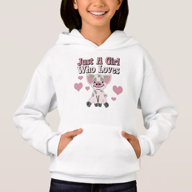Nur ein Mädchen, das Schweine Liebe Hoodie (Vorderseite)