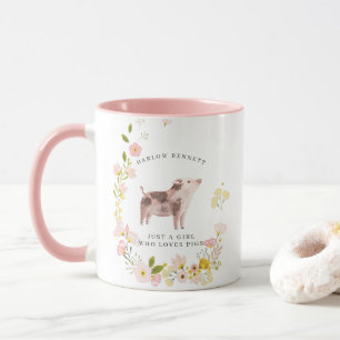 Nur ein Mädchen, das schweine Liebe   Monogramm-Ta Tasse