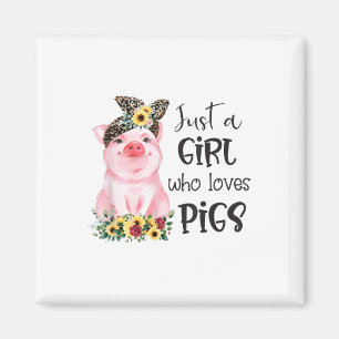 Nur ein Mädchen, das Schweine Liebe, Niedliche Sch Magnet