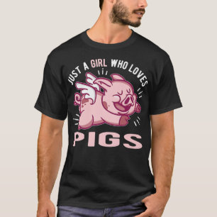 Nur ein Mädchen, das Schweine Liebe Premium3644 T-Shirt
