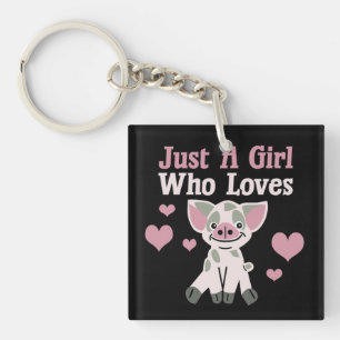 Nur ein Mädchen, das Schweine Liebe Schlüsselanhänger